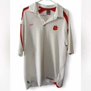 Nike Team Clemson Polo – White/Orange (L)